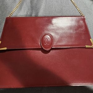 Cartier leather envelope clutch